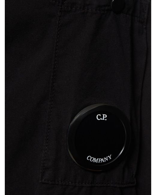 C P Company Black Gabardine Zipped Shirt for men