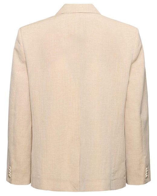 Jacquemus Natural La Veste Titolo Linen & Wool Blazer for men