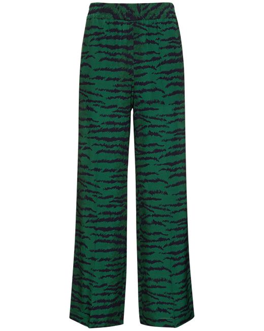 Victoria Beckham Green Pyjamahose Aus Bedruckter Seide