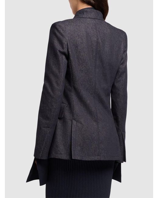 Max Mara Beatrice Denim Effect Cotton Blazer in Blue | Lyst