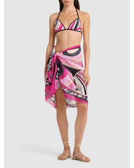 Emilio Pucci Pink Printed Cotton Pareo Skirt