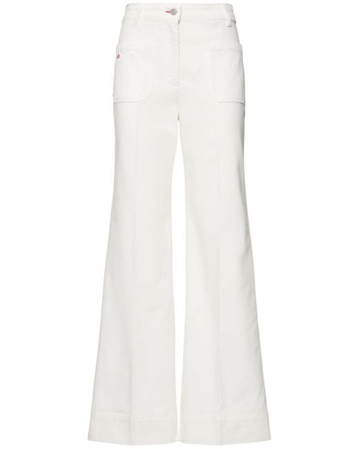 Victoria Beckham Alina ハイライズワイドジーンズ White