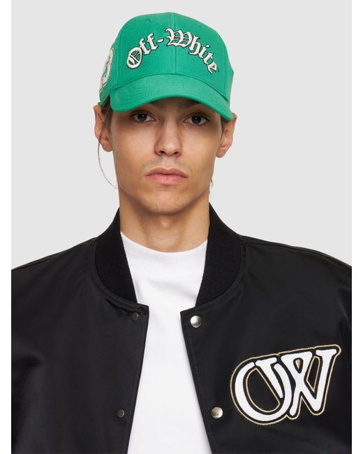 Off-White c/o Virgil Abloh Green Multi Logo Cotton Baseball Cap for men