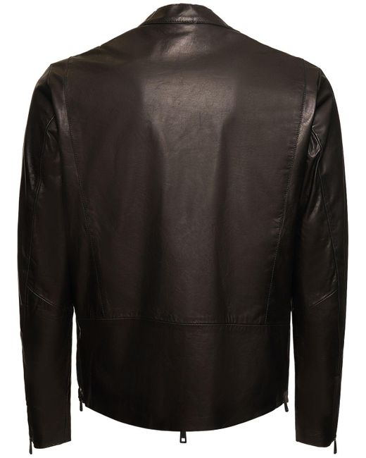 Veste de motard en cuir naturel Giorgio Brato pour homme en coloris Black