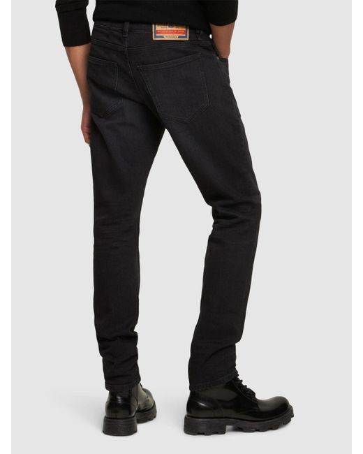 Jeans slim fit d-strukt in denim di cotone di DIESEL in Black da Uomo