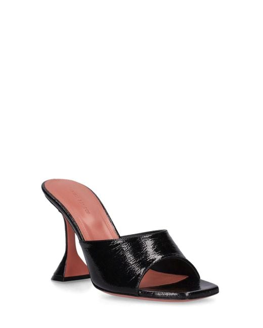 Mules lupita in similpelle craclé 95mm di AMINA MUADDI in Black