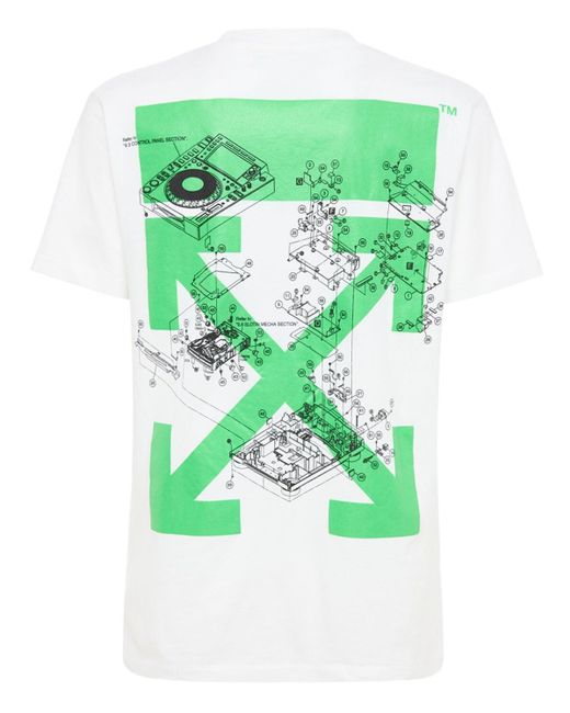 Off-White c/o Virgil Abloh Green Pioneer Se Console Print Cotton T-shirt for men