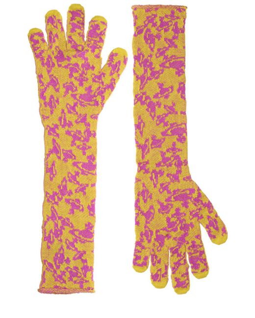 Vivienne Westwood Orange Knitted Long Gloves