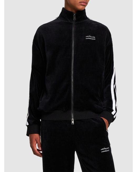 Unknown Velour Track Jacket in Black for Men | Lyst UK