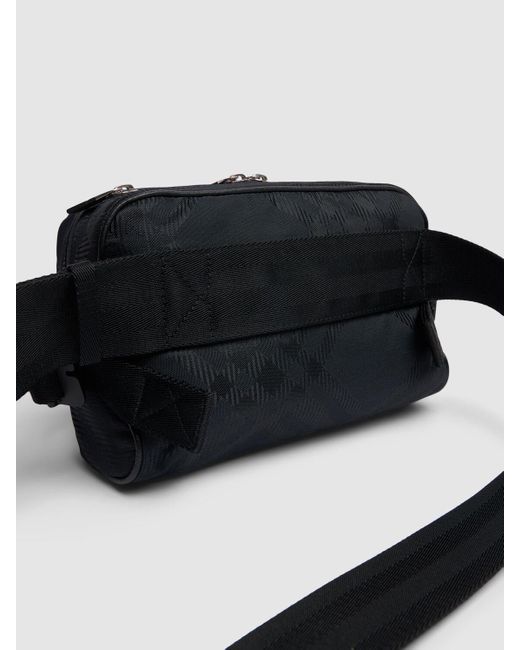 Burberry Black Check Print Jacquard Belt Bag for men