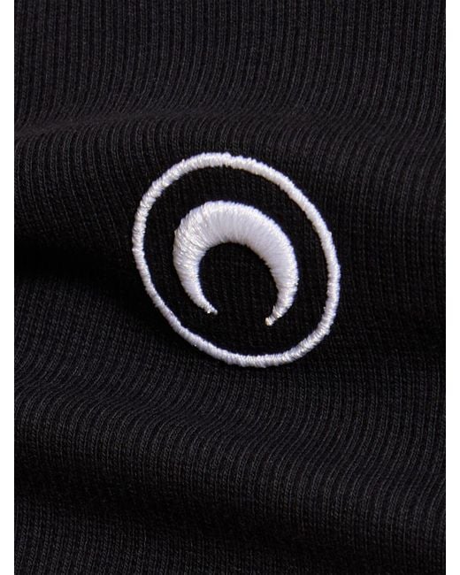 MARINE SERRE Black Logo Cotton Blend Rib Tank Top for men