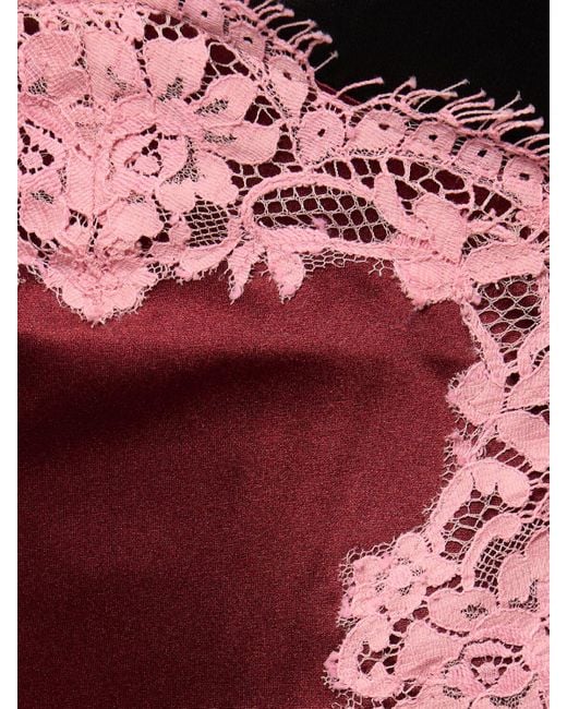 Silk & lace cutout slip midi dress di Fleur du Mal in Red