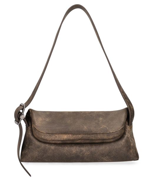 OSOI Brown Folder Brot Leather Shoulder Bag