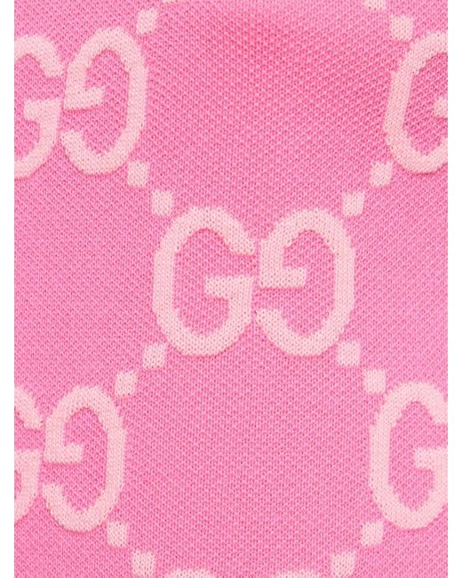 Vestido de algodón con jacquard Gucci de color Pink