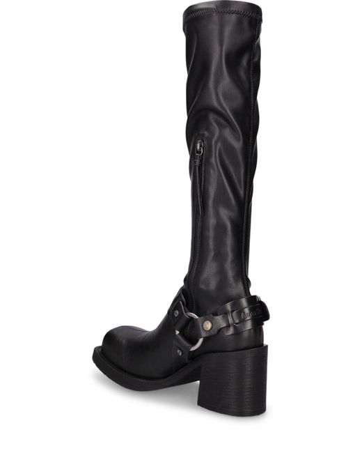 Acne Black 80mm Balius Faux Leather Tall Boots