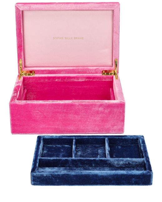 Sophie Bille Brahe Trésor Grande Miami Velvet Jewelry Case in Pink | Lyst