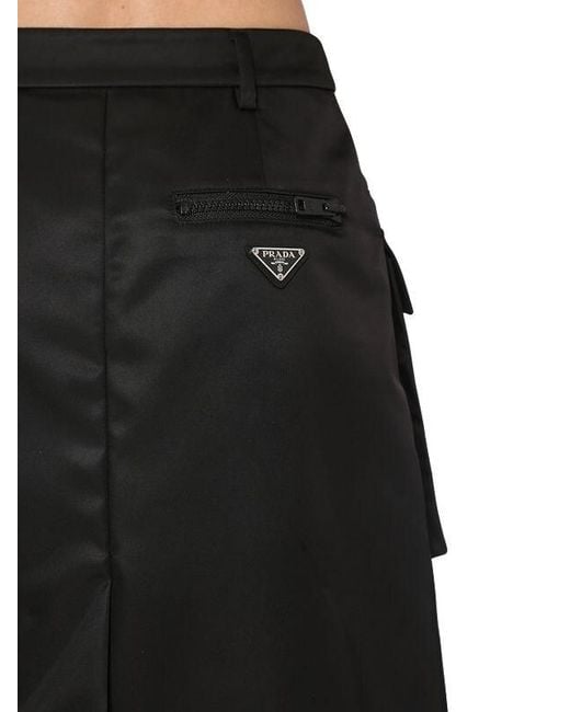 Prada Black Nylon Gabardine Cargo Skirt