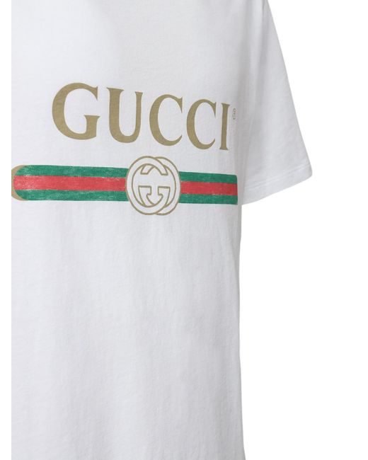 gucci white logo t shirt