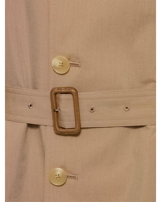 Trench-coat long en batiste de coton avec ceinture Auralee en coloris Natural