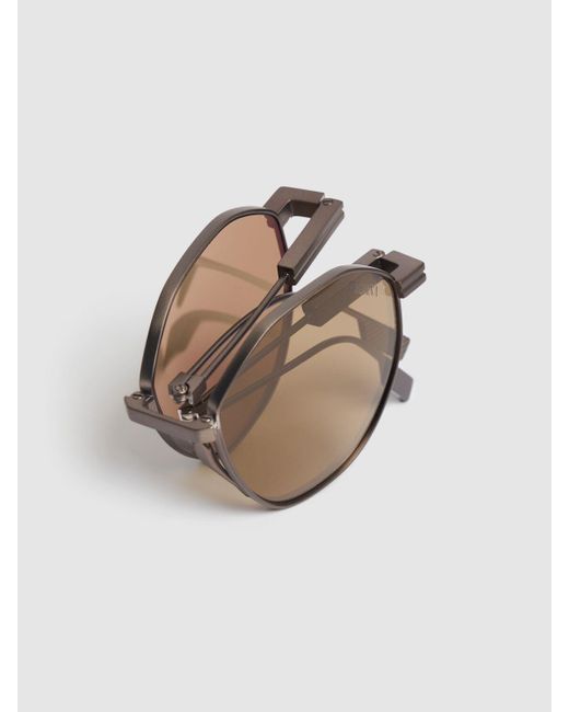 Zegna Natural Foldable Titanium Sunglasses for men