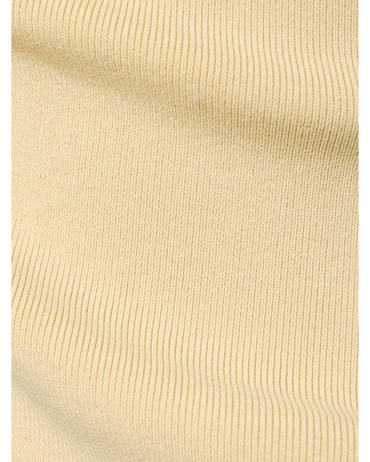We Wore What Ribbed Stretch Viscose & Nylon Top in Natural Lyst
