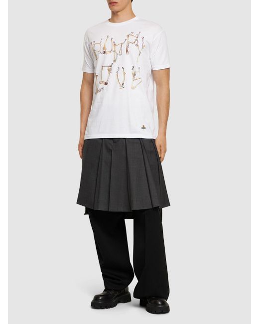 T-shirt en coton imprimé os Vivienne Westwood pour homme en coloris White