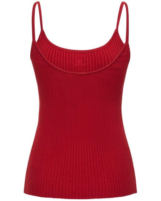 Courreges Red Knit Tank Top