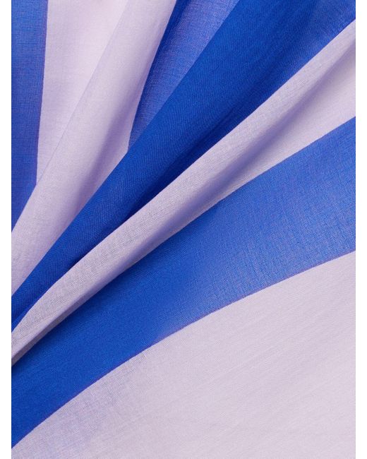 Caftano in voile di cotone stampato di Dries Van Noten in Blue