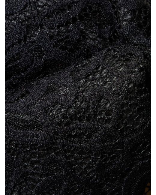 ROTATE BIRGER CHRISTENSEN Black Lace Bodysuit W/Bow