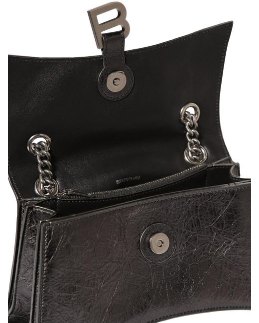 Balenciaga Black Small Crush Leather Shoulder Bag