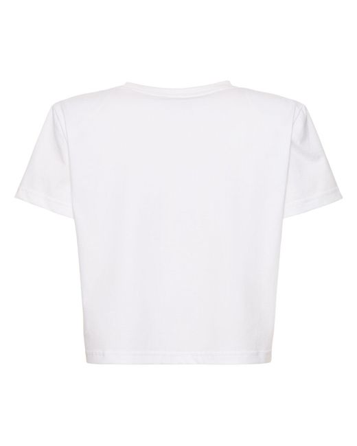 Magda Butrym White Embellished Jersey T-shirt