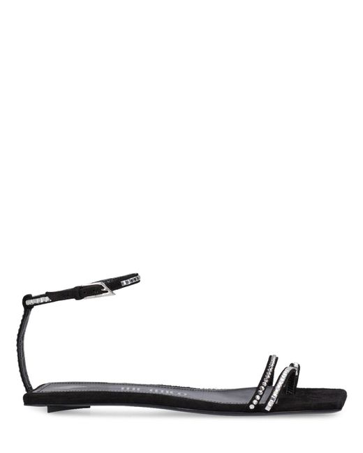 The Attico Black 5Mm Isla Suede Flats Sandals