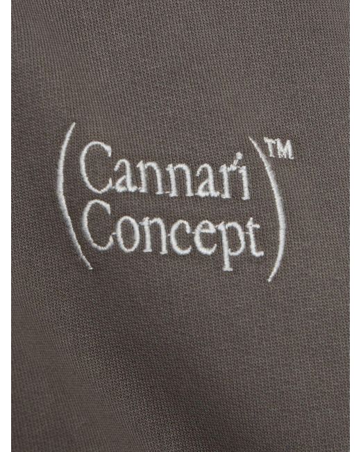 CANNARI CONCEPT Gray Sariah Logo Printed Cotton Crop Hoodie
