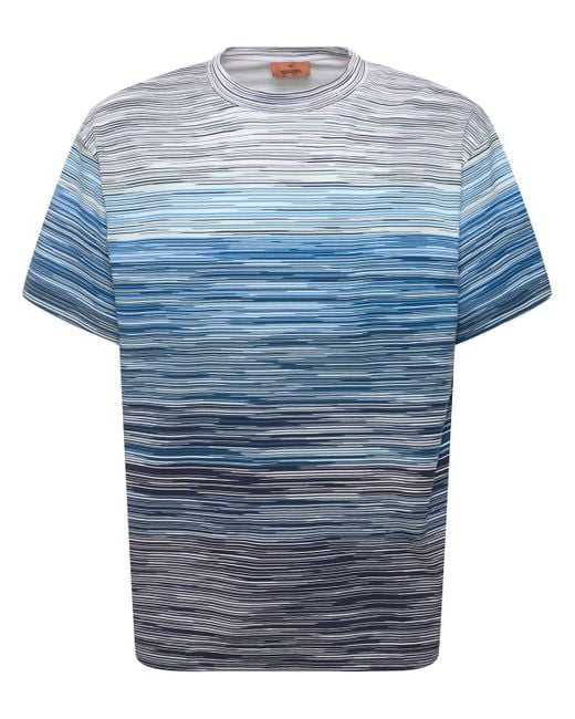 Missoni Blue Degrade Cotton Dyed T-Shirt for men