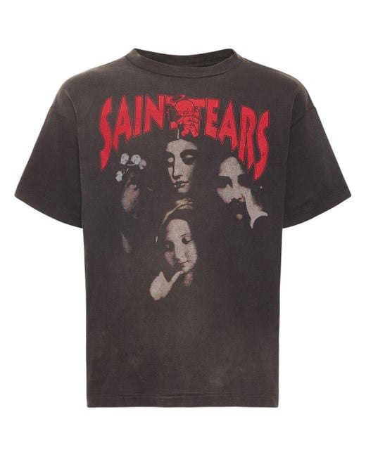 Saint Michael Black Denim Tears X T-shirt for men