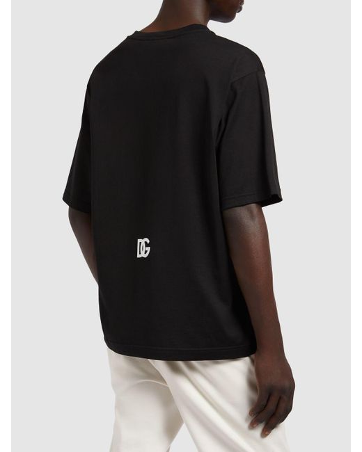 Dolce & Gabbana Black Logo Cotton Jersey T-shirt for men