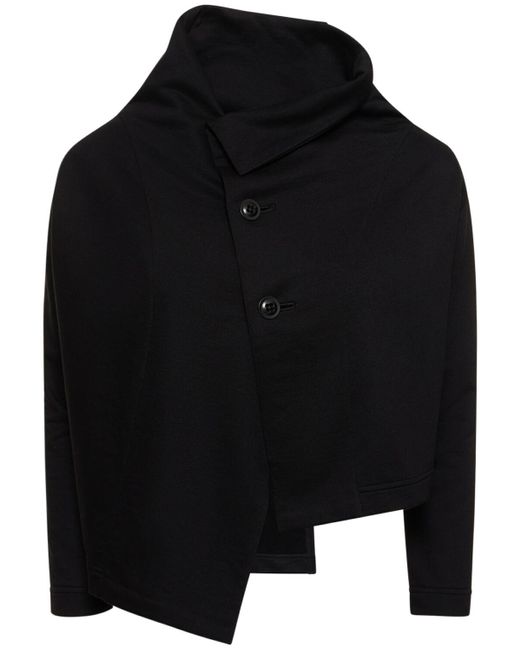 Yohji Yamamoto Black Asymmetrische Jacke Aus Jersey