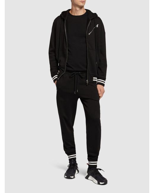 メンズ Moncler Cotton Fleece Zip-up Sweatshirt Black