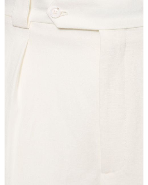 Pantalones rectos de lino Giorgio Armani de hombre de color White