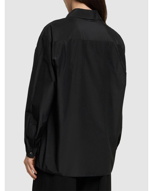 Michael Kors Black Taft-hemd Aus Seide Und Baumwolle