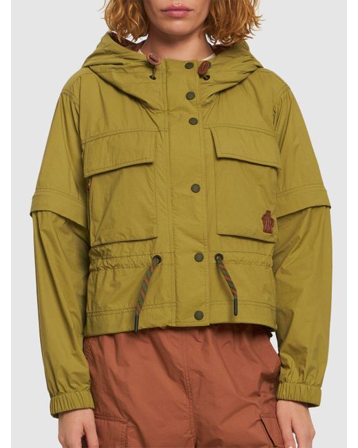 Giacca limosee in nylon di 3 MONCLER GRENOBLE in Green