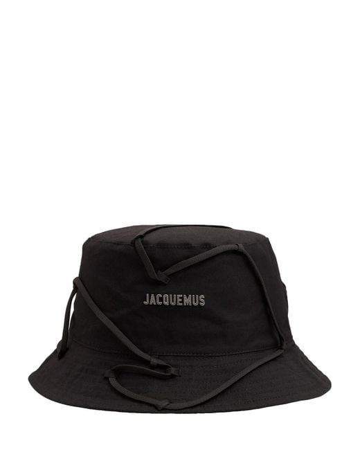 Jacquemus Black Le Gadjo Montagne Cotton Logo Bucket Hat