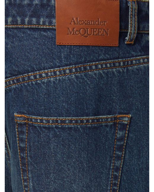 Alexander McQueen Blue Denim Wide Leg Jeans