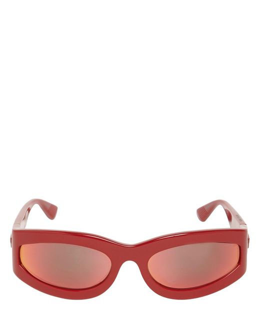 Bottega Veneta Red Bv1089s Oval Acetate Sunglasses