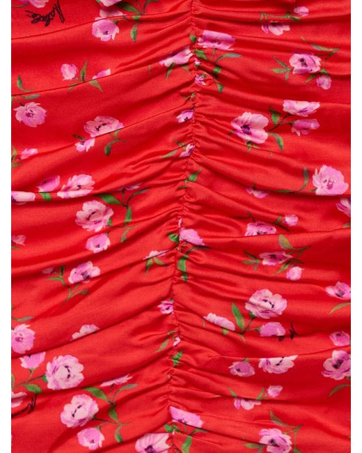 ROTATE BIRGER CHRISTENSEN Red Tulliana Printed Viscose Mini Dress