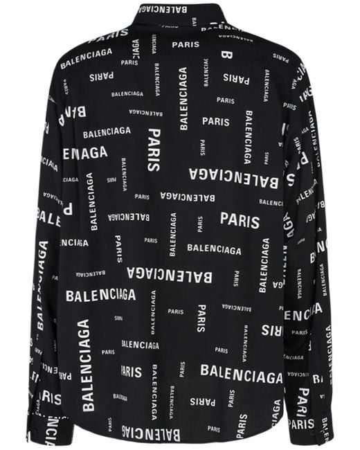 Balenciaga Black All-over Logo Shirt for men