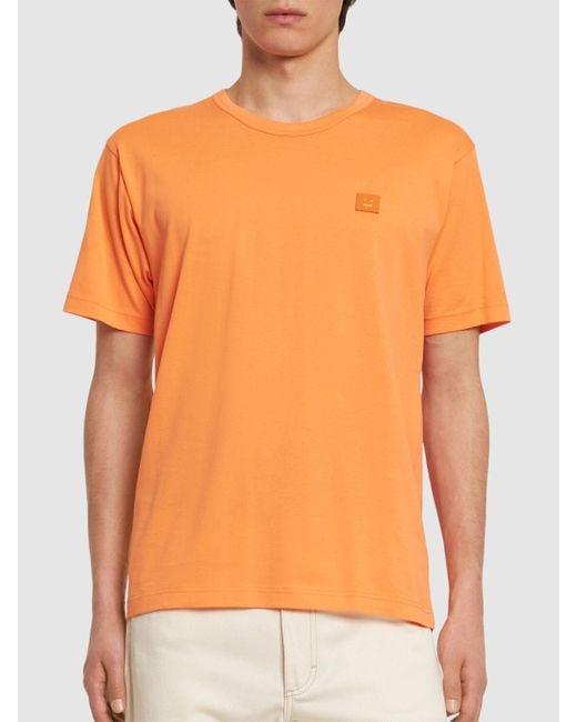 Acne T-shirt Aus Baumwolle Mit Patch "nace" in Orange für Herren