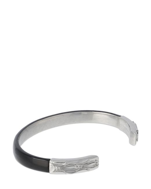 Maison Margiela White Enamel Crystal Star Cuff Bracelet for men