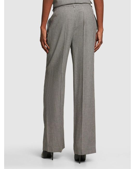 Alexandre Vauthier Gray Wool Blend Check Wide Pants