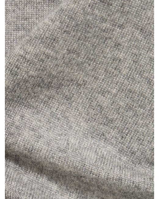 Auralee Gray Silk & Cashmere Knit Polo for men